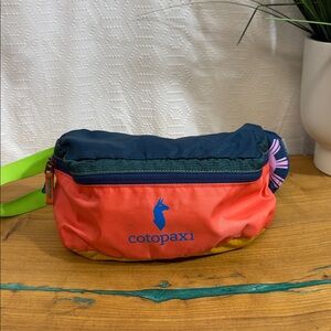 cotopaxi Multi-Color Compact Belt Pack in coral yellow  green